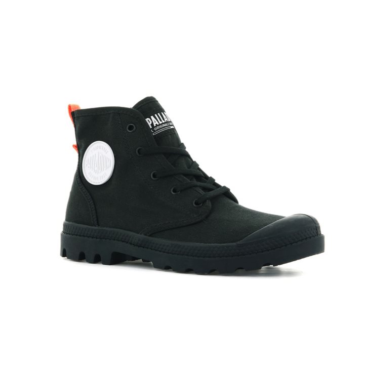 Bottes Palladium Pampa Hi Twill Femme Noir | FR EWK897J